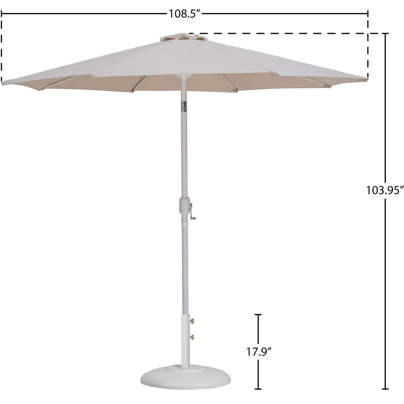 Meridian Fiji Beige Fabric / Matte White Aluminum Patio Umbrella with Base Sets IMAGE 16