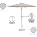 Meridian Fiji Beige Fabric / Matte White Aluminum Patio Umbrella with Base Sets IMAGE 17