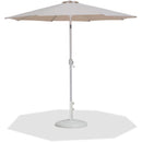 Meridian Fiji Beige Fabric / Matte White Aluminum Patio Umbrella with Base Sets IMAGE 1