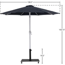 Meridian Fiji Black Fabric / Matte Black Aluminum Patio Umbrella with Base Sets IMAGE 19
