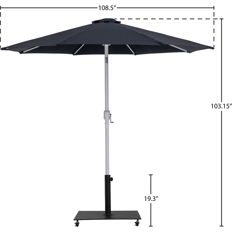 Meridian Fiji Black Fabric / Matte Black Aluminum Patio Umbrella with Base Sets IMAGE 19