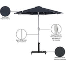 Meridian Fiji Black Fabric / Matte Black Aluminum Patio Umbrella with Base Sets IMAGE 20