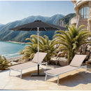 Meridian Fiji Black Fabric / Matte Black Aluminum Patio Umbrella with Base Sets IMAGE 2