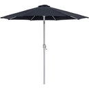 Meridian Fiji Black Fabric / Matte Black Aluminum Patio Umbrella with Base Sets IMAGE 3