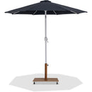 Meridian Fiji Black Fabric / Teak Aluminum Patio Umbrella with Base Sets IMAGE 1