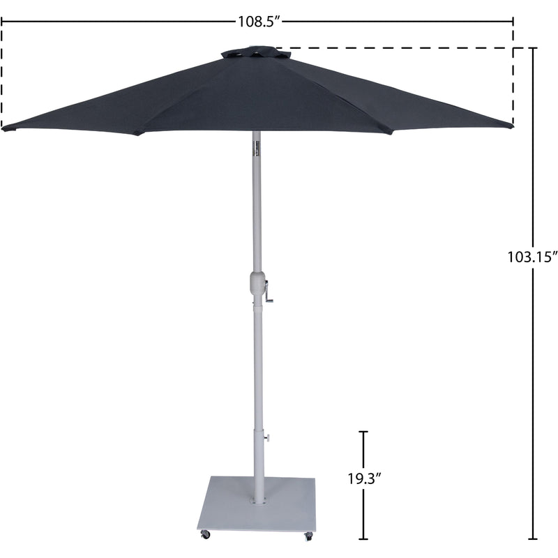 Meridian Fiji Black Fabric / Matte White Aluminum Patio Umbrella with Base Sets IMAGE 19
