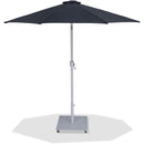 Meridian Fiji Black Fabric / Matte White Aluminum Patio Umbrella with Base Sets IMAGE 1