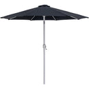Meridian Fiji Black Fabric / Matte White Aluminum Patio Umbrella with Base Sets IMAGE 3