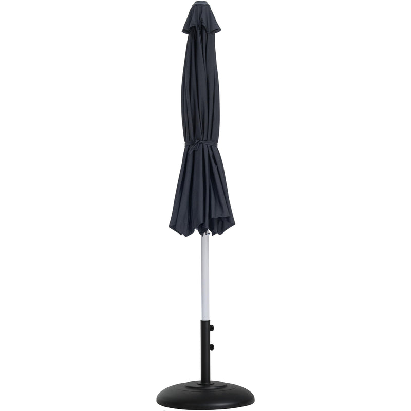 Meridian Fiji Black Fabric / Matte Black Aluminum Patio Umbrella with Base Sets IMAGE 11