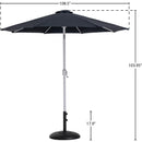 Meridian Fiji Black Fabric / Matte Black Aluminum Patio Umbrella with Base Sets IMAGE 16
