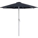 Meridian Fiji Black Fabric / Matte Black Aluminum Patio Umbrella with Base Sets IMAGE 3