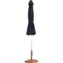 Meridian Fiji Black Fabric / Teak Aluminum Patio Umbrella with Base Sets IMAGE 11