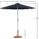 Meridian Fiji Black Fabric / Teak Aluminum Patio Umbrella with Base Sets IMAGE 16