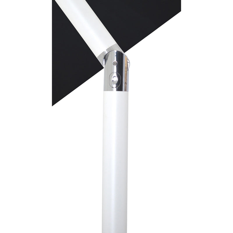 Meridian Fiji Black Fabric / Matte White Aluminum Patio Umbrella with Base Sets IMAGE 13