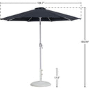 Meridian Fiji Black Fabric / Matte White Aluminum Patio Umbrella with Base Sets IMAGE 16