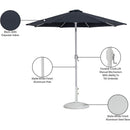 Meridian Fiji Black Fabric / Matte White Aluminum Patio Umbrella with Base Sets IMAGE 17