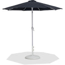 Meridian Fiji Black Fabric / Matte White Aluminum Patio Umbrella with Base Sets IMAGE 1