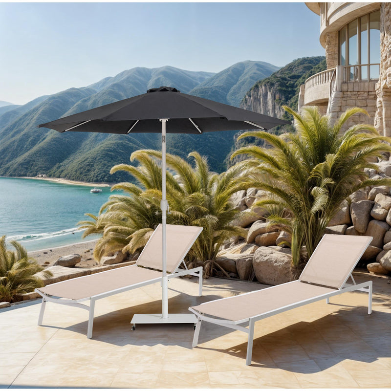 Meridian Fiji Black Fabric Patio Umbrellas IMAGE 2