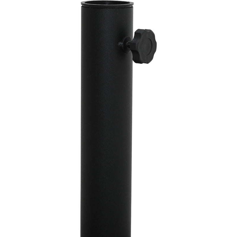 Meridian Fiji Grey Fabric / Matte Black Aluminum Patio Umbrella with Base Sets IMAGE 12