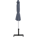 Meridian Fiji Grey Fabric / Matte Black Aluminum Patio Umbrella with Base Sets IMAGE 14