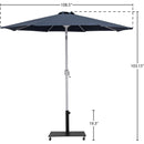Meridian Fiji Grey Fabric / Matte Black Aluminum Patio Umbrella with Base Sets IMAGE 19