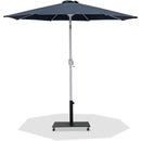 Meridian Fiji Grey Fabric / Matte Black Aluminum Patio Umbrella with Base Sets IMAGE 1