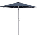 Meridian Fiji Grey Fabric / Matte Black Aluminum Patio Umbrella with Base Sets IMAGE 3