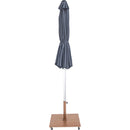 Meridian Fiji Grey Fabric / Teak Aluminum Patio Umbrella with Base Sets IMAGE 14