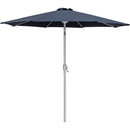 Meridian Fiji Grey Fabric / Teak Aluminum Patio Umbrella with Base Sets IMAGE 3