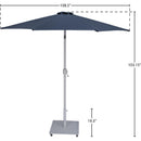 Meridian Fiji Grey Fabric / Matte White Aluminum Patio Umbrella with Base Sets IMAGE 19