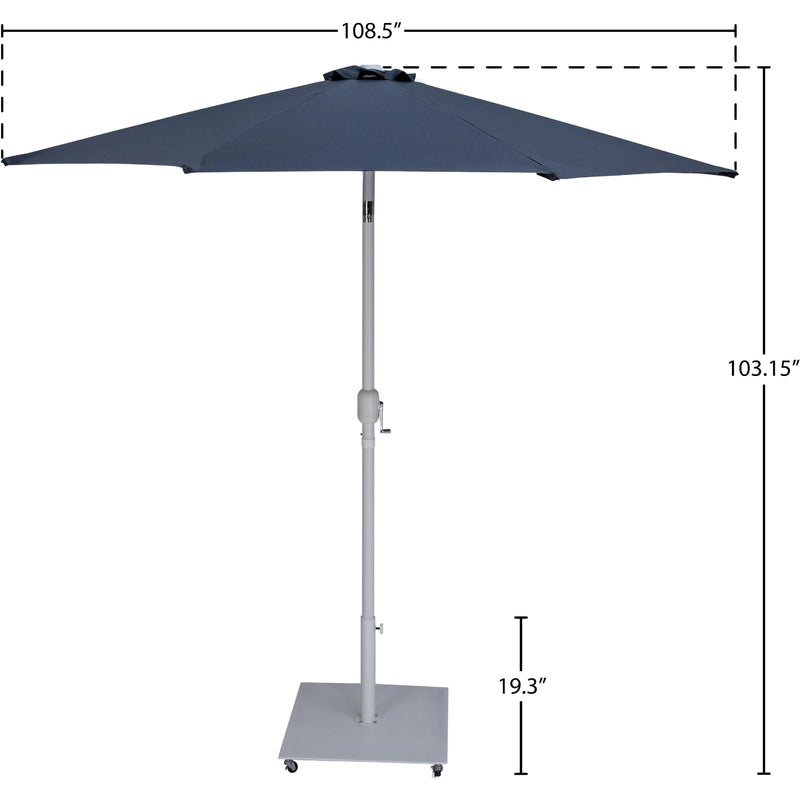 Meridian Fiji Grey Fabric / Matte White Aluminum Patio Umbrella with Base Sets IMAGE 19