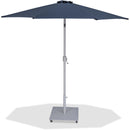 Meridian Fiji Grey Fabric / Matte White Aluminum Patio Umbrella with Base Sets IMAGE 1