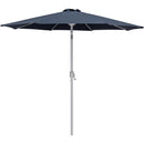 Meridian Fiji Grey Fabric / Matte White Aluminum Patio Umbrella with Base Sets IMAGE 3