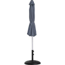 Meridian Fiji Grey Fabric / Matte Black Aluminum Patio Umbrella with Base Sets IMAGE 11