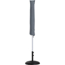 Meridian Fiji Grey Fabric / Matte Black Aluminum Patio Umbrella with Base Sets IMAGE 12