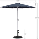 Meridian Fiji Grey Fabric / Matte Black Aluminum Patio Umbrella with Base Sets IMAGE 16