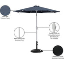 Meridian Fiji Grey Fabric / Matte Black Aluminum Patio Umbrella with Base Sets IMAGE 17