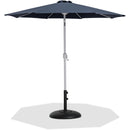 Meridian Fiji Grey Fabric / Matte Black Aluminum Patio Umbrella with Base Sets IMAGE 1