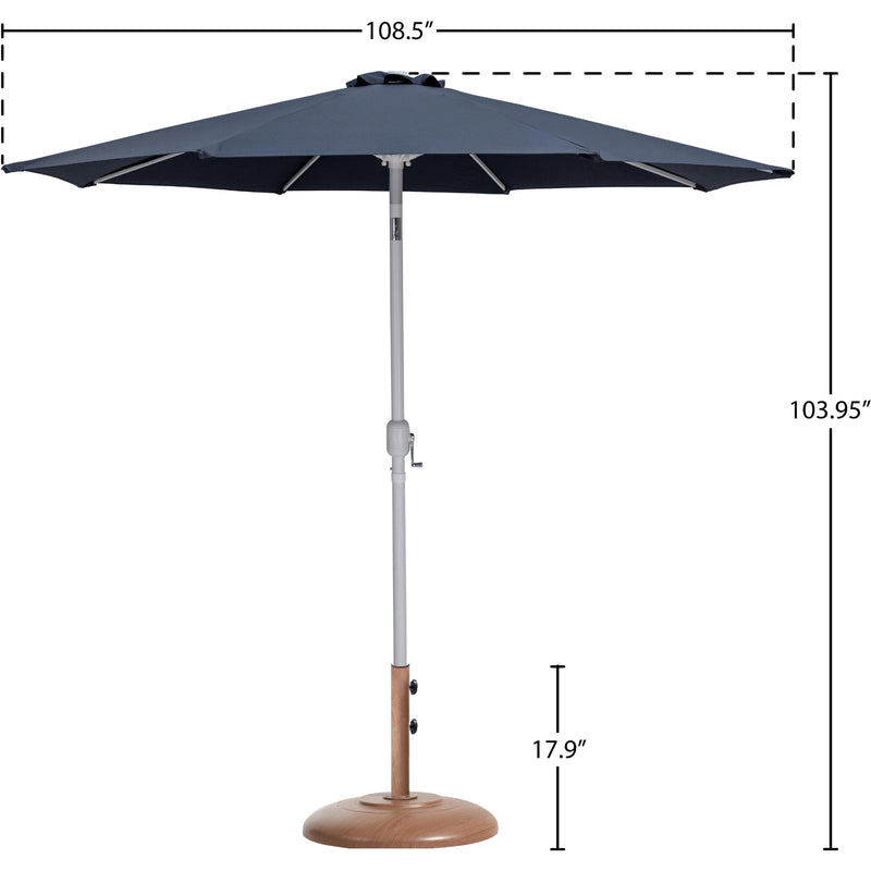 Meridian Fiji Grey Fabric / Teak Aluminum Patio Umbrella with Base Sets IMAGE 16