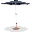 Meridian Fiji Grey Fabric / Teak Aluminum Patio Umbrella with Base Sets IMAGE 1