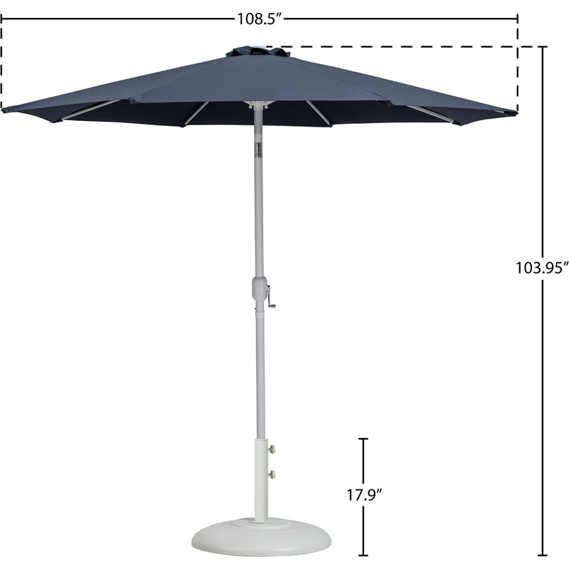 Meridian Fiji Grey Fabric / Matte White Aluminum Patio Umbrella with Base Sets IMAGE 16