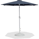 Meridian Fiji Grey Fabric / Matte White Aluminum Patio Umbrella with Base Sets IMAGE 1
