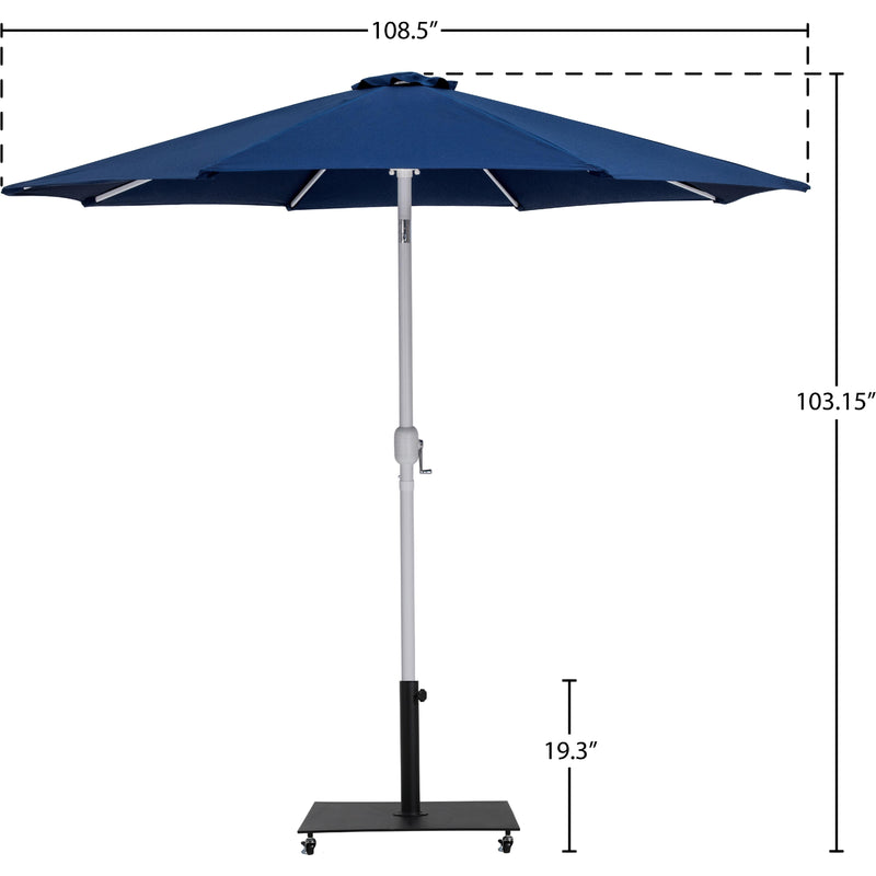 Meridian Fiji Navy Fabric / Matte Black Aluminum Patio Umbrella with Base Sets IMAGE 19