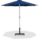 Meridian Fiji Navy Fabric / Matte Black Aluminum Patio Umbrella with Base Sets IMAGE 1