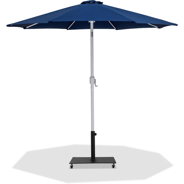Meridian Fiji Navy Fabric / Matte Black Aluminum Patio Umbrella with Base Sets IMAGE 1