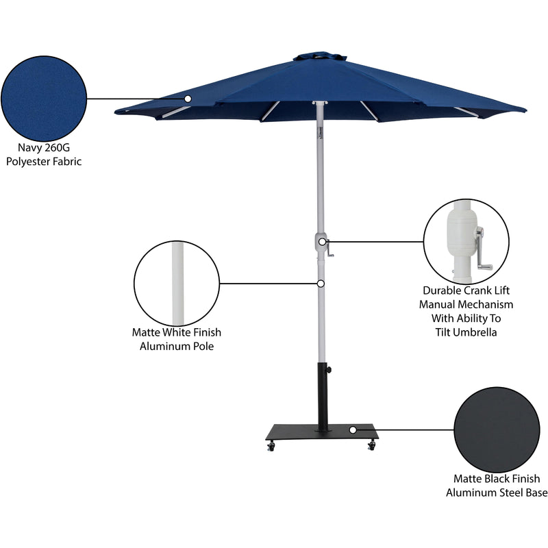 Meridian Fiji Navy Fabric / Matte Black Aluminum Patio Umbrella with Base Sets IMAGE 20
