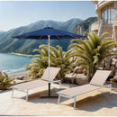 Meridian Fiji Navy Fabric / Matte Black Aluminum Patio Umbrella with Base Sets IMAGE 2