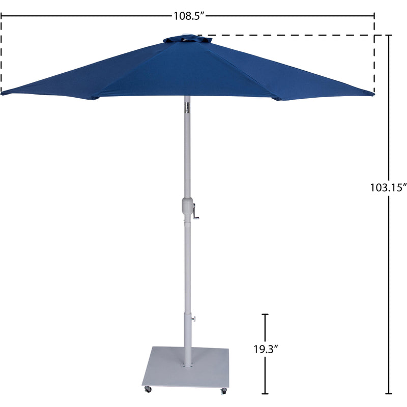 Meridian Fiji Navy Fabric / Matte White Aluminum Patio Umbrella with Base Sets IMAGE 19