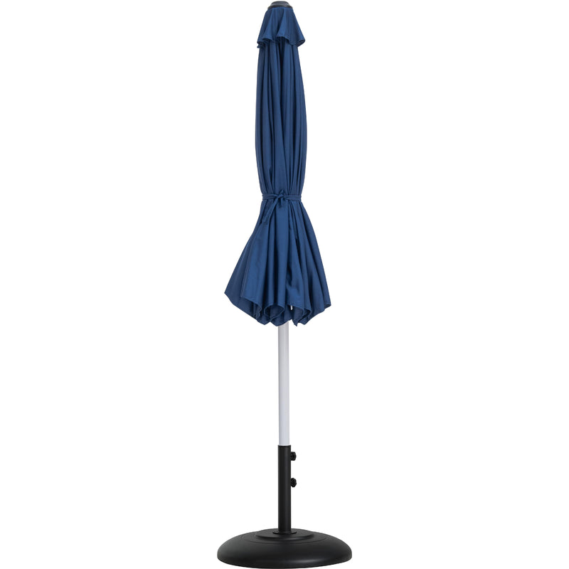 Meridian Fiji Navy Fabric / Matte Black Aluminum Patio Umbrella with Base Sets IMAGE 11