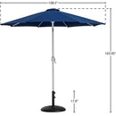 Meridian Fiji Navy Fabric / Matte Black Aluminum Patio Umbrella with Base Sets IMAGE 16
